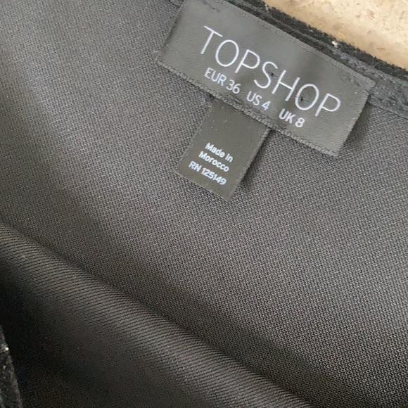 Topshop Glitter Stripe Velvet One-Sleeve Dress - Picture 4 of 6